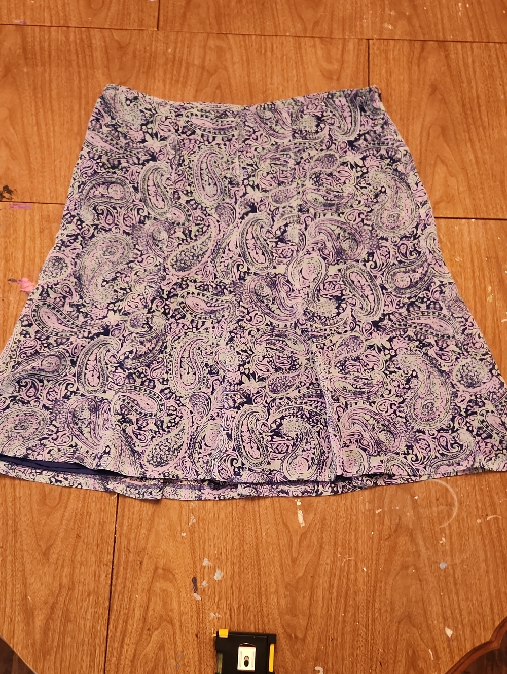 Women's Paisley A-Line Skirt - Purple and Blue Size 14
